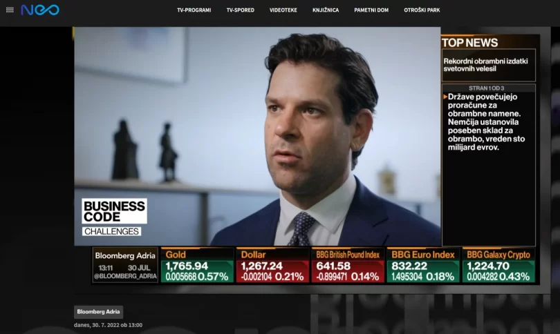 Bloomberg Adria TV odslej v ponudbi televizije Telekoma Slovenije