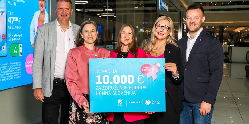 Vsak korak šteje: Telekom Slovenije in Samsung z 10.000 evri podpore združenju Europa Donna Slovenija