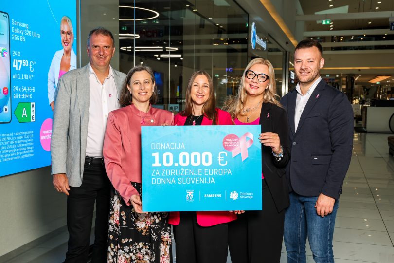 Vsak korak šteje: Telekom Slovenije in Samsung z 10.000 evri podpore združenju Europa Donna Slovenija