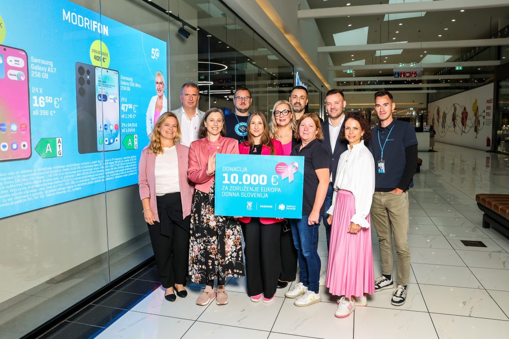 Vsak korak šteje: Telekom Slovenije in Samsung z 10.000 evri podpore združenju Europa Donna Slovenija