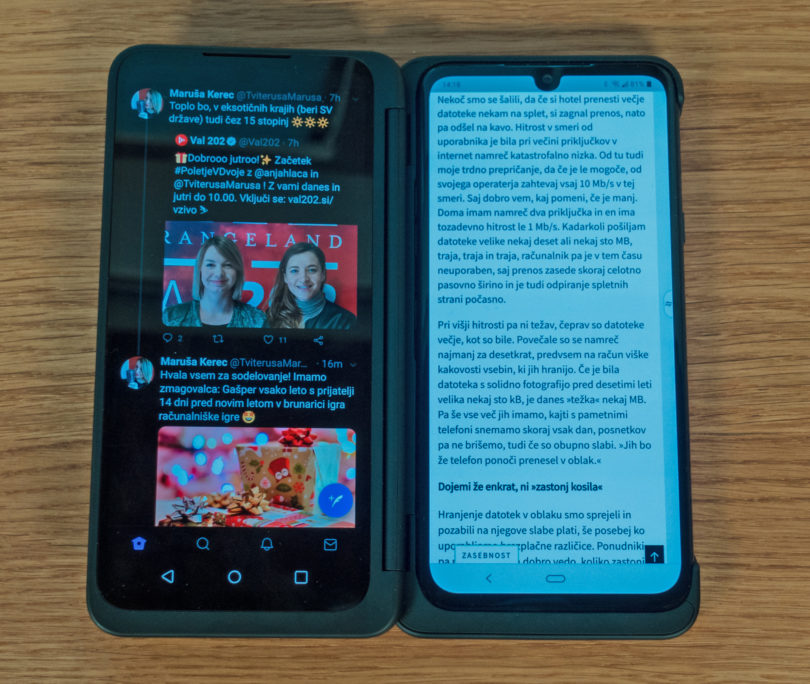 LG G8X ThinQ: Pri dveh zaslonih se morajo razvijalci še bolj potruditi za uporabnost