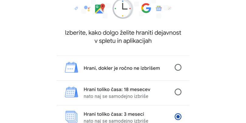 Skrajšaj trajanje Googlevega shranjevanja podatkov o tebi