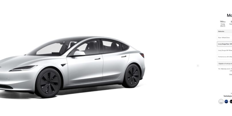 Tesla Model 3 zdaj s kar 750 km uradnega dosega