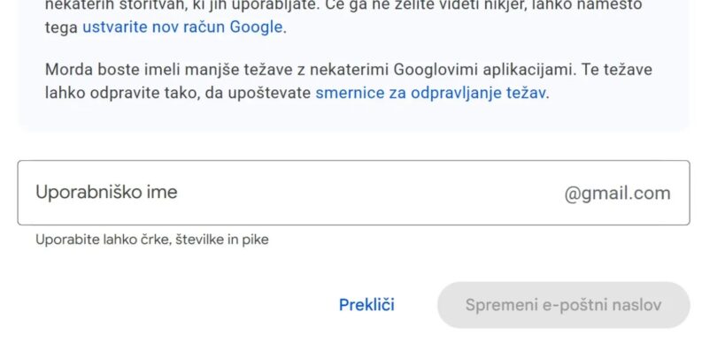 NEDELJSKI NASVET: Končno lahko spremenim GMAIL naslov!