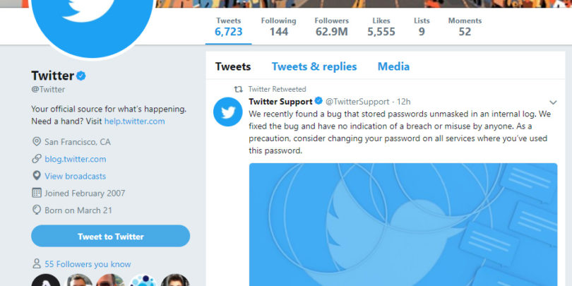 Twitter je videl tvoje geslo, zato ga raje spremeni