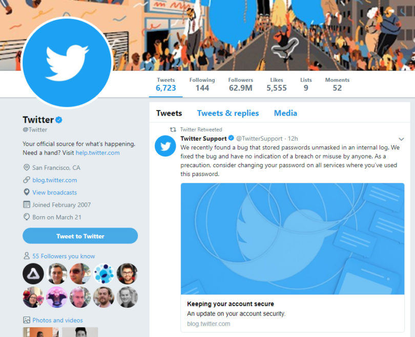 Twitter je videl tvoje geslo, zato ga raje spremeni