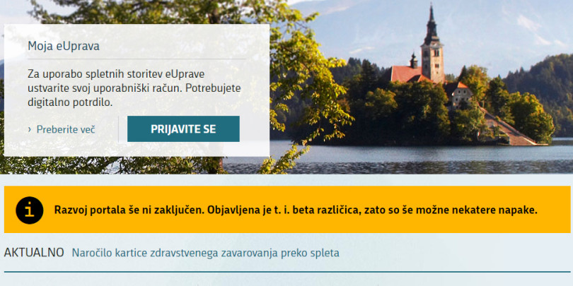 Javna uprava misli, da je oznaka beta v redu?