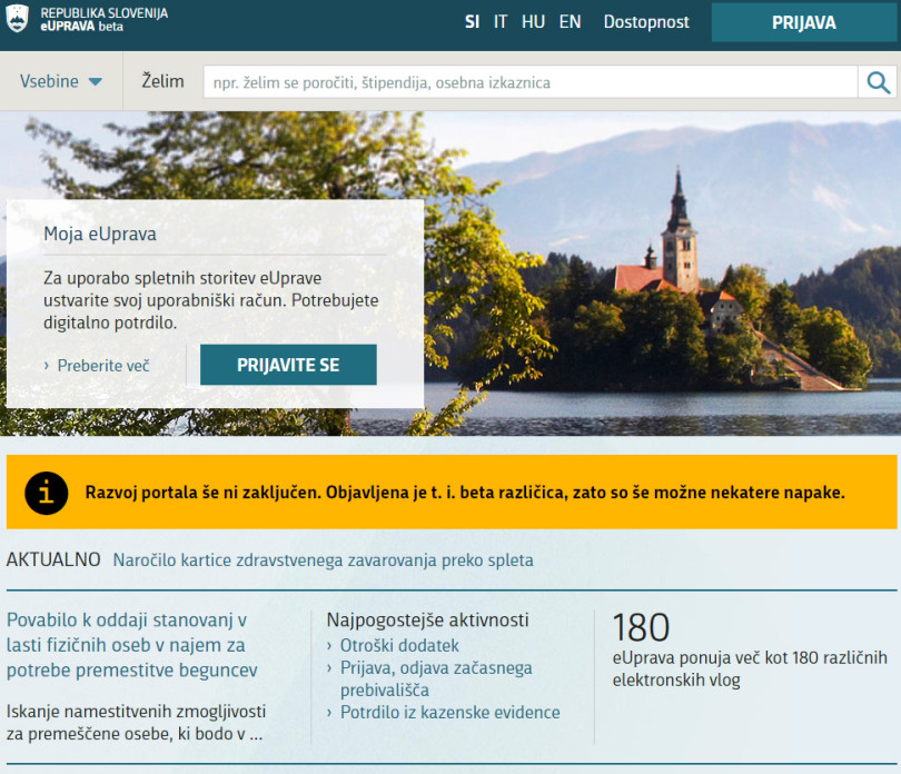 Javna uprava misli, da je oznaka beta v redu?