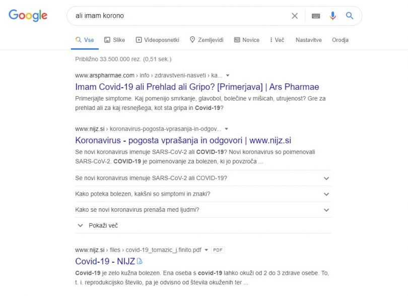 Bo vsaj nekaj koristi od dr. Googla?