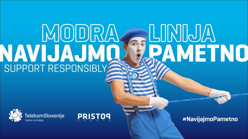 Telekomova modra linija in pantomimik Črtomir na dirki Po Sloveniji